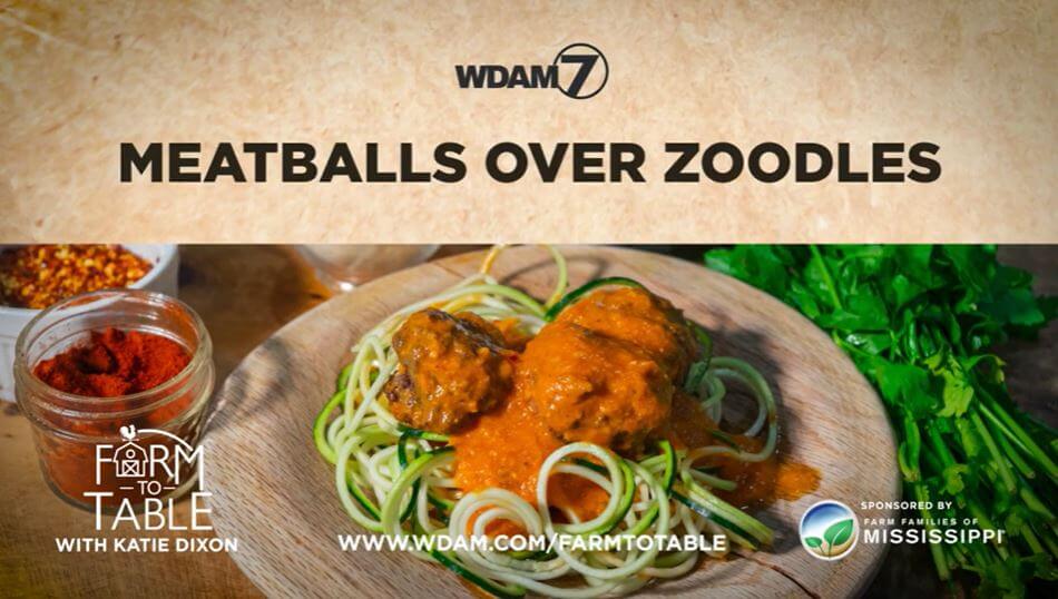 Katie Dixon’s Meatballs over Zoodles Recipe